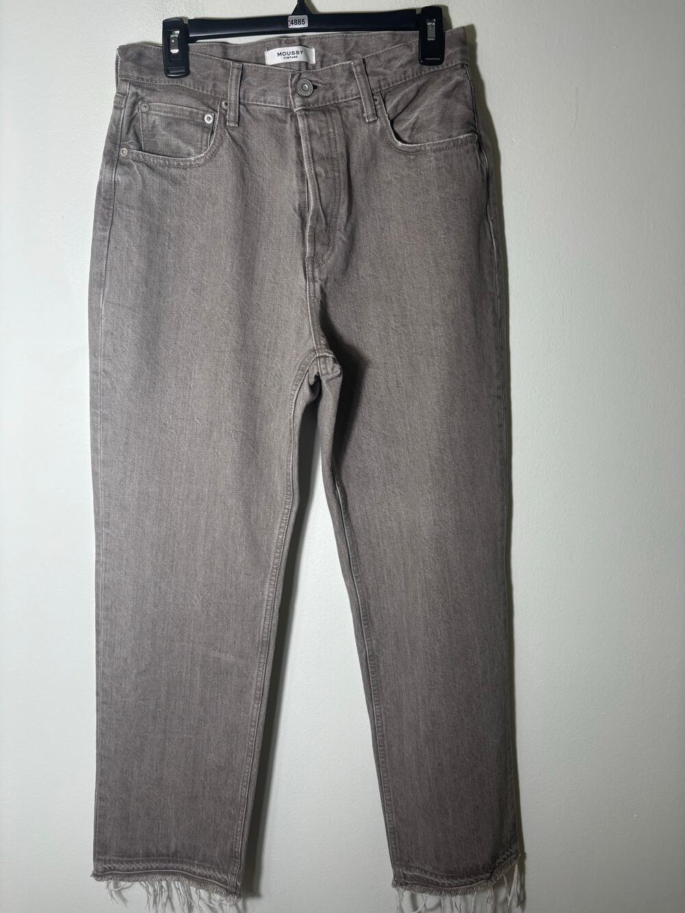 Moussy Vintage Brownish Gray Button Fly Straight Leg Jeans Sz 27